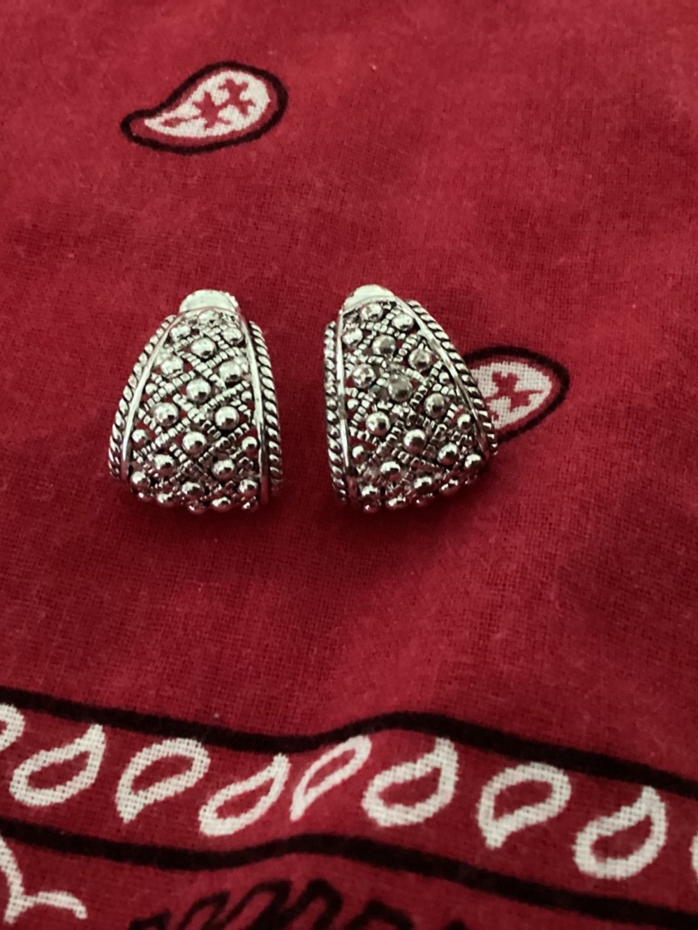 Napier silver clip on earrings excellent condition ..